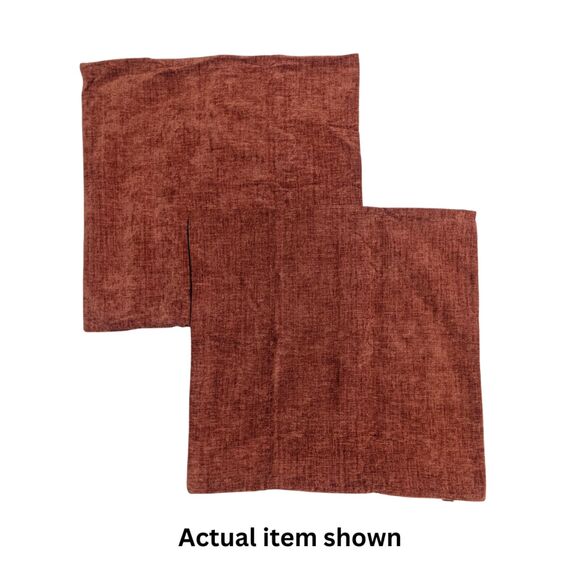 🧡 New MIULEE 18x18 Burnt Orange Chenille Throw Pillow Covers Set 2pc - Picture 4 of 7